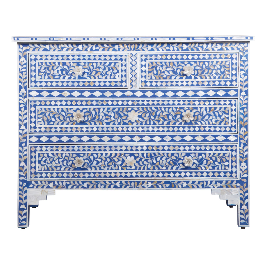 bone inlay dresser blue Handmade Bone Inlay Turquoise Dresser