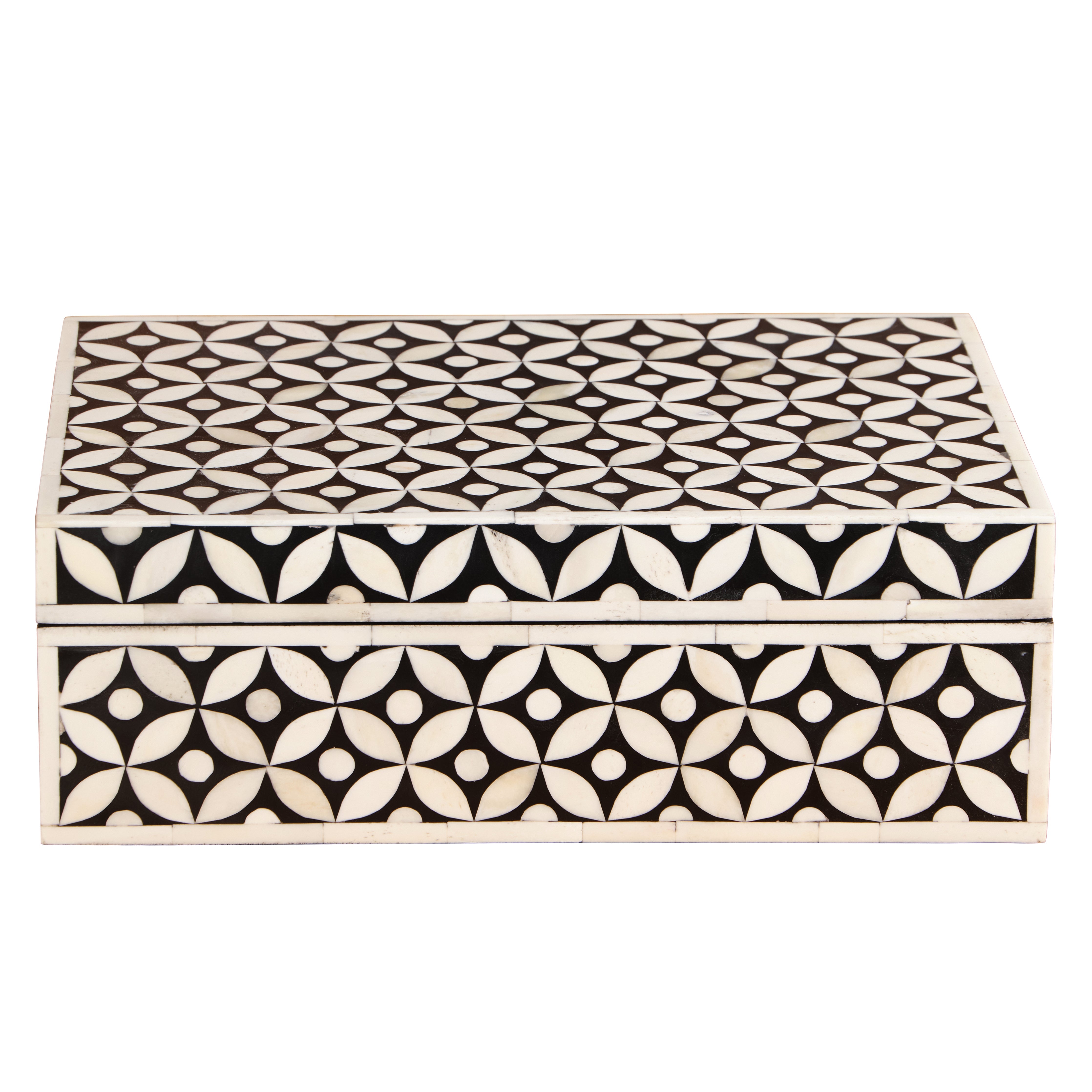 Bone Inlay Box Medium - Black Geometric – Abacus and Hunt