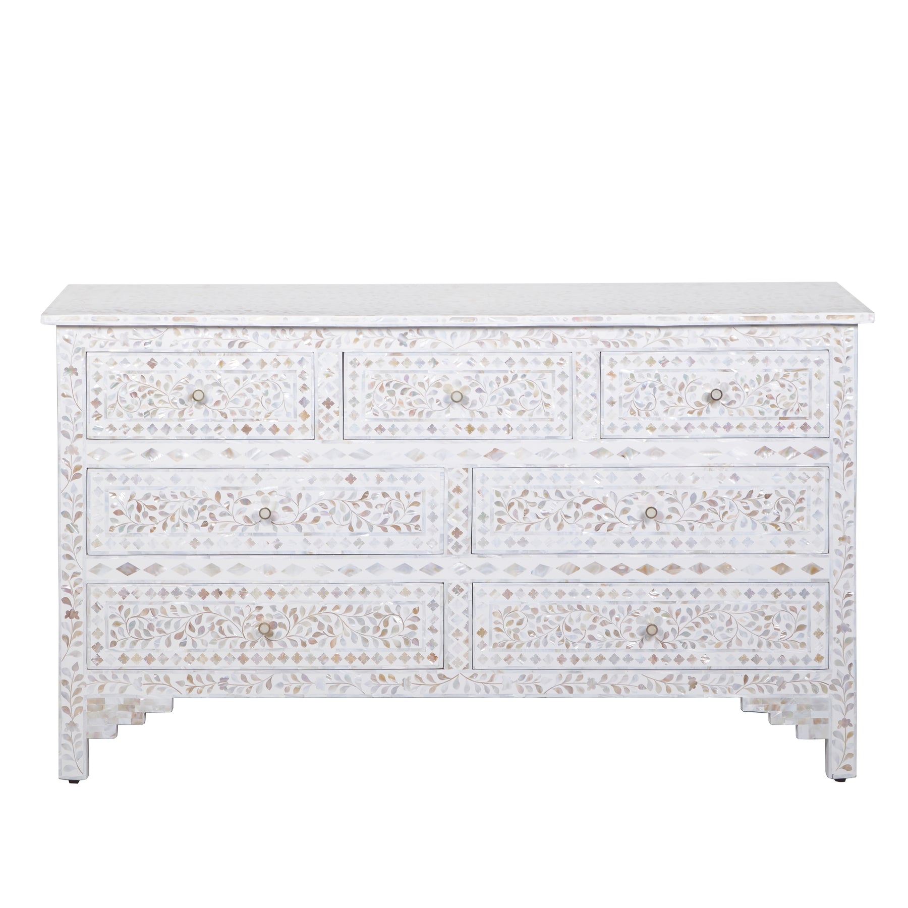 ivory inlay dresser Bone Inlay 7 Drawer Dresser