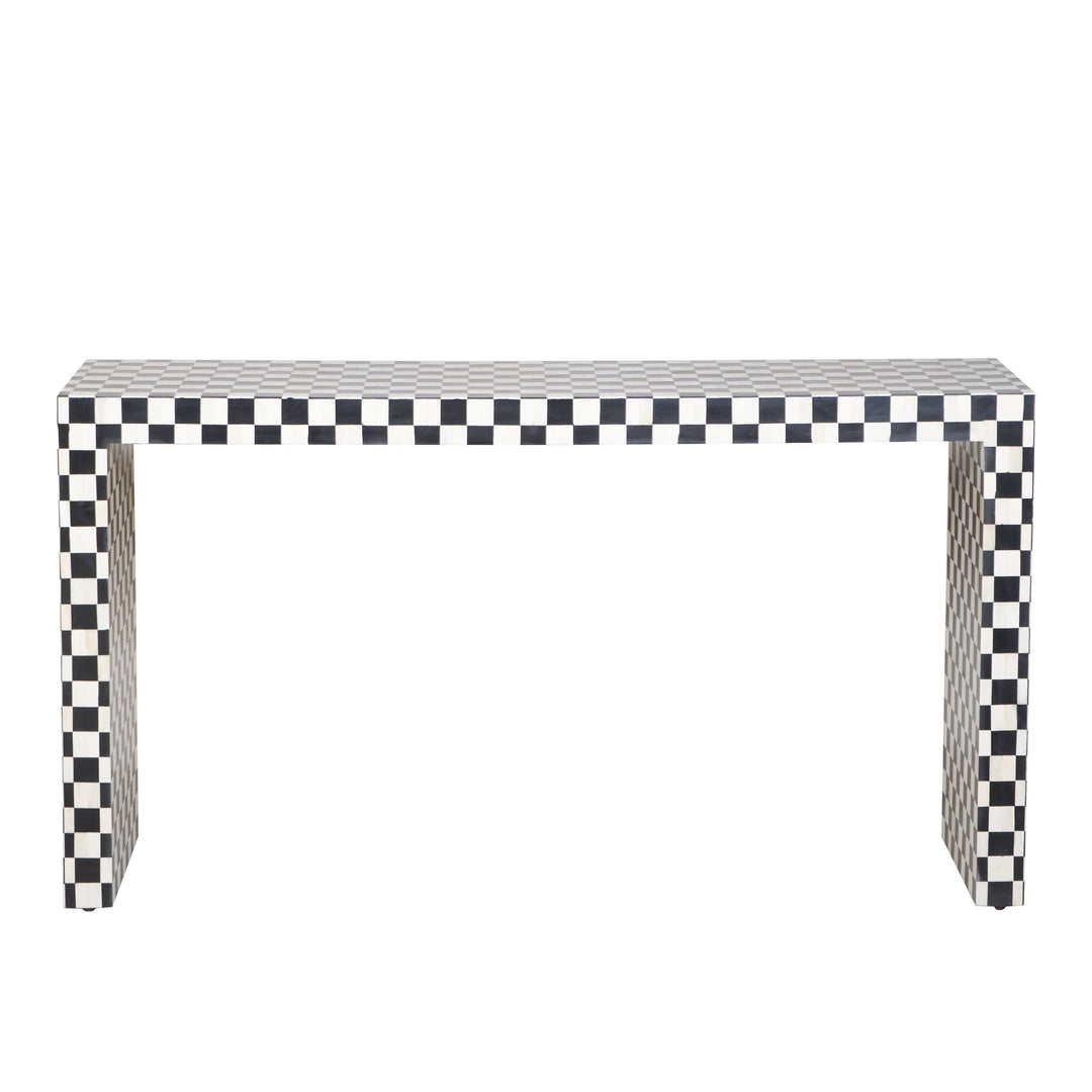 Checker Inlay Side Table Bone Inlay Checkerboard Hall Table / Side Table - Black – Abacus and Hunt