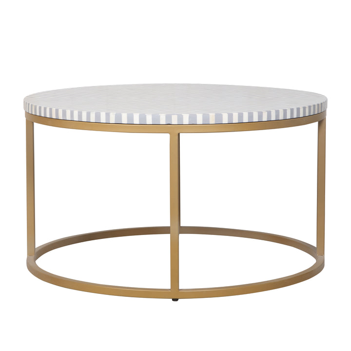 Bone Inlay Coffee Table - Grey Lines