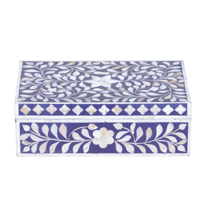 Mother of Pearl Inlay Box - Indigo Blue