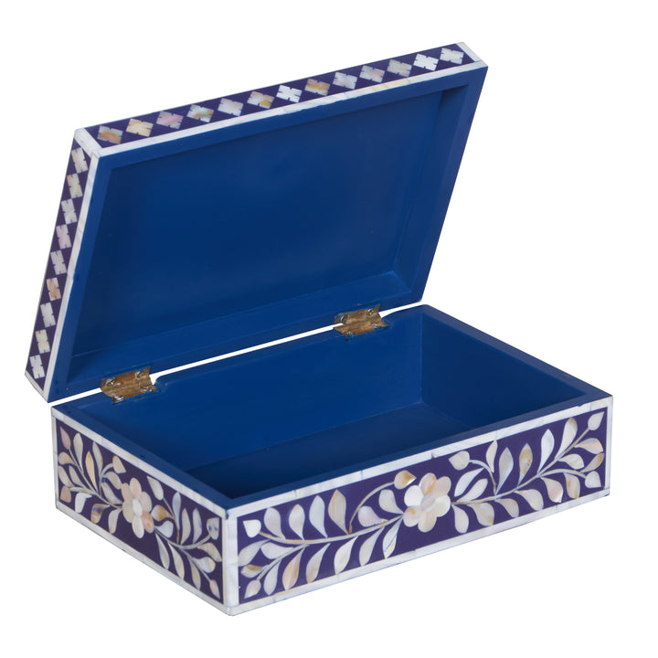 Mother of Pearl Inlay Box - Indigo Blue